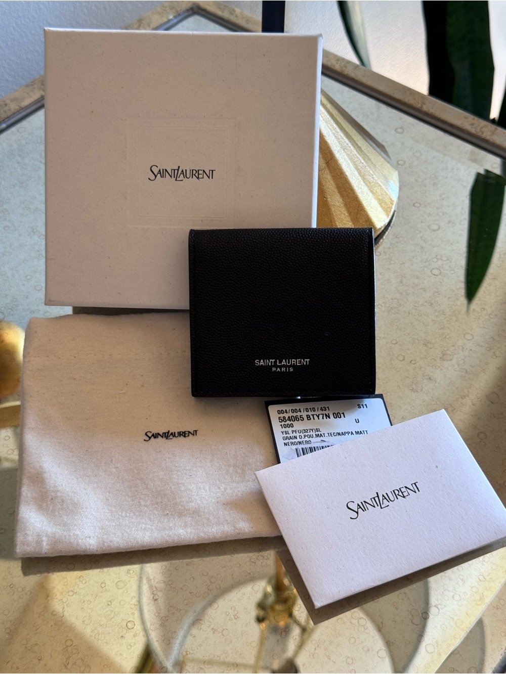 NWT Authentic Saint Laurent Paris Mini Foldable Coin Pouch - Unisex
